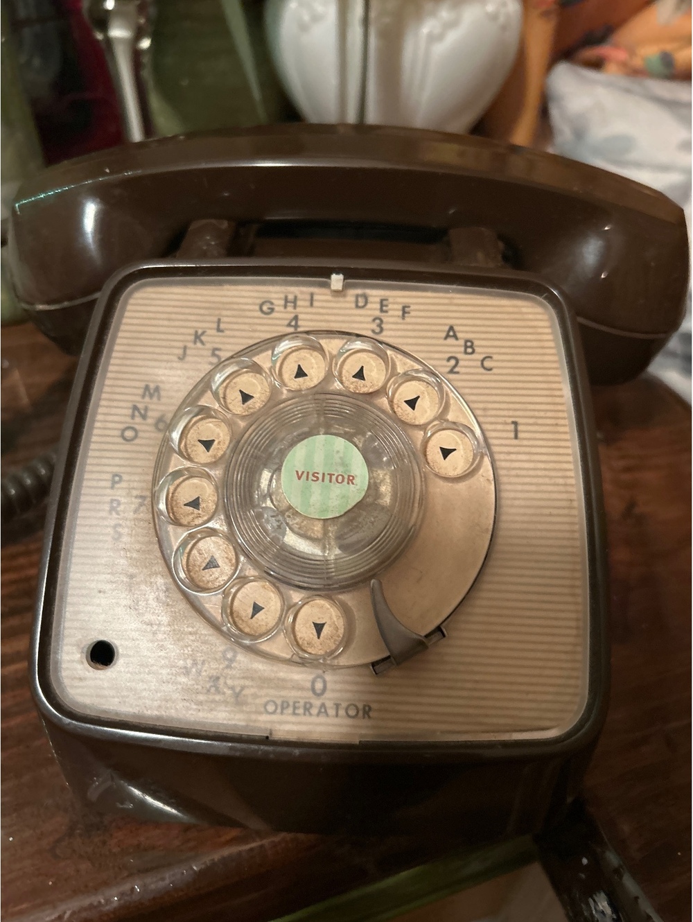 Vintage Electric Rotary Dial Telephone Brown Model
